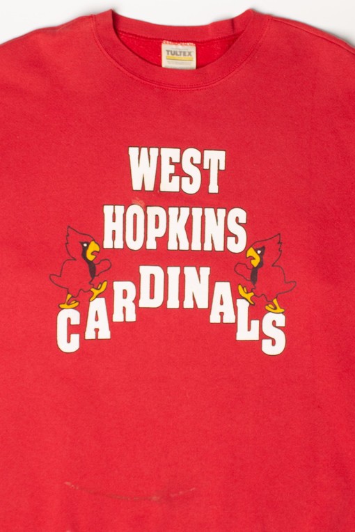 Vintage West Hopkins Cardinals Uni Football Sweatshirt - NCAA Shirts for Fans - Image 2