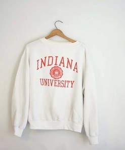 Vintage White Indiana University Unisex Shirt - Available in T-Shirt, Sweatshirt, and Hoodie - NCAA Shirts