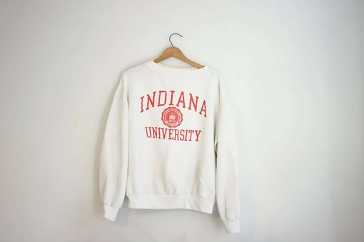 Vintage White Indiana University Unisex Shirt - Available in T-Shirt, Sweatshirt, and Hoodie - NCAA Shirts