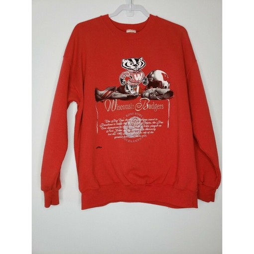 Vintage Wisconsin Badgers 1994 NCAA Rose Bowl Crew Neck Sweatshirt - Classic NCAA Clothing with retro ncaa shirts