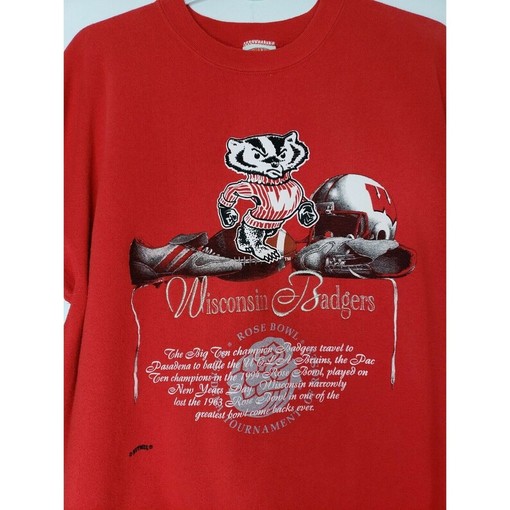 Vintage Wisconsin Badgers 1994 NCAA Rose Bowl Crew Neck Sweatshirt - Classic NCAA Clothing with retro ncaa shirts - Image 2