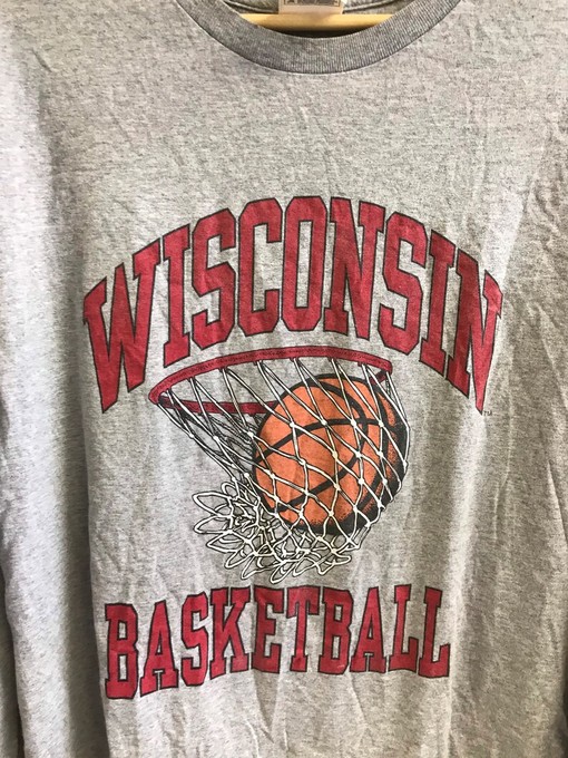 Vintage Wisconsin Badgers Basketball Tee - Football Fan Apparel for Fans of All Sports - Image 2