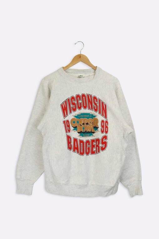 Vintage Wisconsin Badgers Copper Owl Crewneck Sweatshirt - Unique NCAA Fashion with american university t shirt