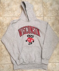 Vintage Wisconsin Badgers Hoodie - NCAA Football Fan Gear - 1990s Edition for Diehard Fans