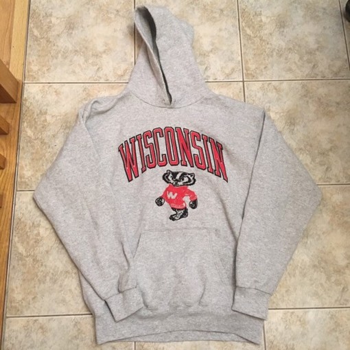 Vintage Wisconsin Badgers Hoodie - NCAA Football Fan Gear - 1990s Edition for Diehard Fans