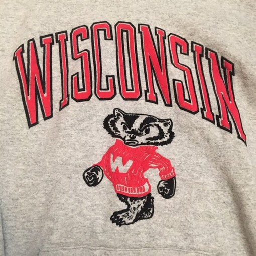Vintage Wisconsin Badgers Hoodie - NCAA Football Fan Gear - 1990s Edition for Diehard Fans - Image 2