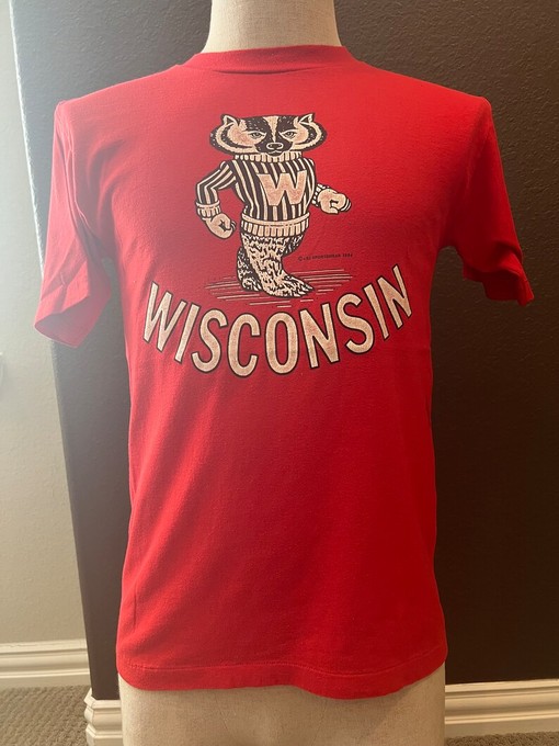 Vintage Wisconsin Badgers Red Shirt from the 1980s, Wisconsin Travel Gift, University Student Gift with college shirts