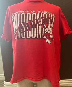 Vintage Wisconsin Badgers Red Shirt from the 1990s, Perfect Gift for NCAA Fans with vintage ncaa shirts