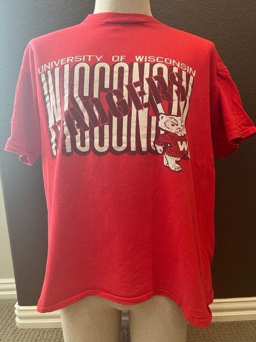 Vintage Wisconsin Badgers Red Shirt from the 1990s, Perfect Gift for NCAA Fans with vintage ncaa shirts