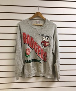Vintage Wisconsin Badgers Rose Bowl Sweatshirt, Perfect Gift for NCAA Fans with ncaa shirts women