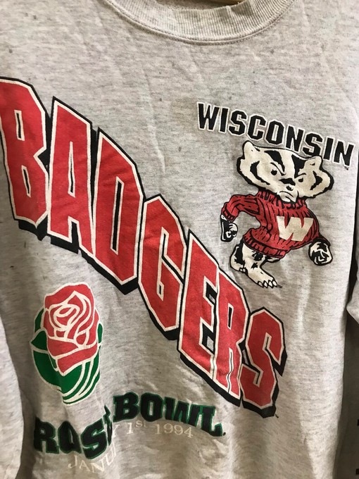 Vintage Wisconsin Badgers Rose Bowl Sweatshirt, Perfect Gift for NCAA Fans with ncaa shirts women - Image 2