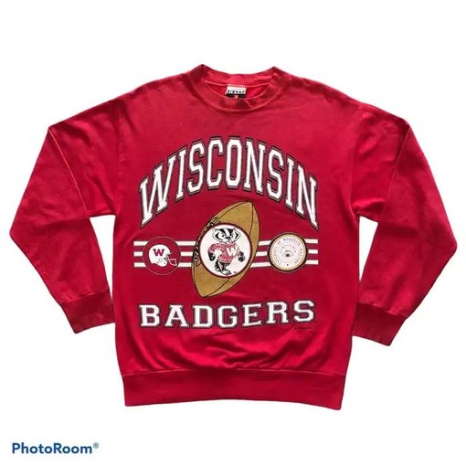 Vintage Wisconsin Badgers Rugby Sweatshirt from 1991, Wisconsin Travel Gift, University Student Gift for Sports Lovers