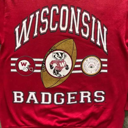 Vintage Wisconsin Badgers Rugby Sweatshirt from 1991, Wisconsin Travel Gift, University Student Gift for Sports Lovers - Image 2