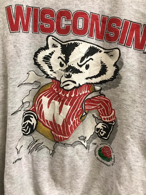 Vintage Wisconsin Badgers Sweatshirt, Perfect Gift for NCAA Fans with mens sport shirts - Image 2