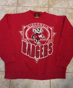 Vintage Wisconsin Badgers Sweatshirt from the 1990s, Wisconsin Travel Gift, University Student Gift