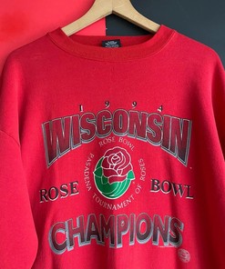 Vintage Wisconsin Rose Bowl Crewneck Tee Hoodie Sweatshirt - NCAA Fan Apparel