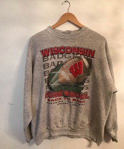 Vintage Wisconsin Rose Bowl Sweatshirt, Wisconsin Travel Gift, University Student Gift for Diehard Fans