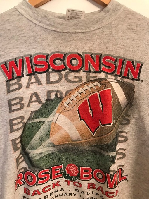 Vintage Wisconsin Rose Bowl Sweatshirt, Wisconsin Travel Gift, University Student Gift for Diehard Fans - Image 2