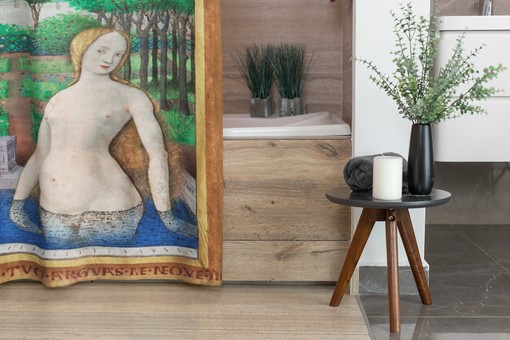 Vintage Women Illustration Shower Curtain | Waterproof Bath Curtain | Vintage Women Design | High-Quality Material | Luxury Shower Curtains - Image 2