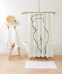 Vintage Women Illustration Shower Curtain | Waterproof Bath Curtain | Vintage Women Design | Rustic Bathroom Decor