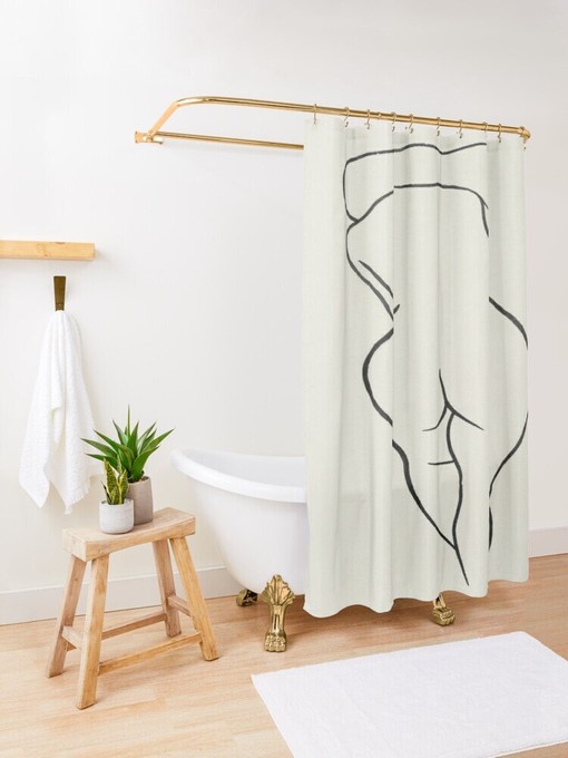 Vintage Women Illustration Shower Curtain | Waterproof Bath Curtain | Vintage Women Design | Rustic Bathroom Decor - Image 2