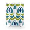 Vintage-Inspired Peacock Scandinavian Teal/Blue/Lime Green Mid Modern Shower Curtain with a Modern Twist