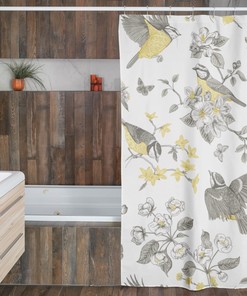 Vintage-Inspired Toile Shower Curtain | Classic Bathroom Decor | Elegant Vintage Bath Accessory Shower Curtains