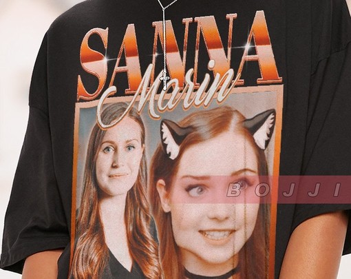 Viral Sanna Marin T-Shirt, Finland's Youngest Prime Minister, NATO Finland Shirt, Funny Cat Shirt, Women's Movie Shirts - Image 2
