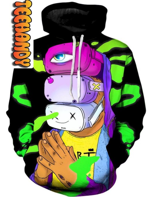 Virtual Reality Unisex All Over Print 3D Hoodie with VR Design for Gamers