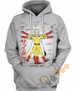 Vitruvian Saitama One Punch Man Custom 3D Printed Hoodie