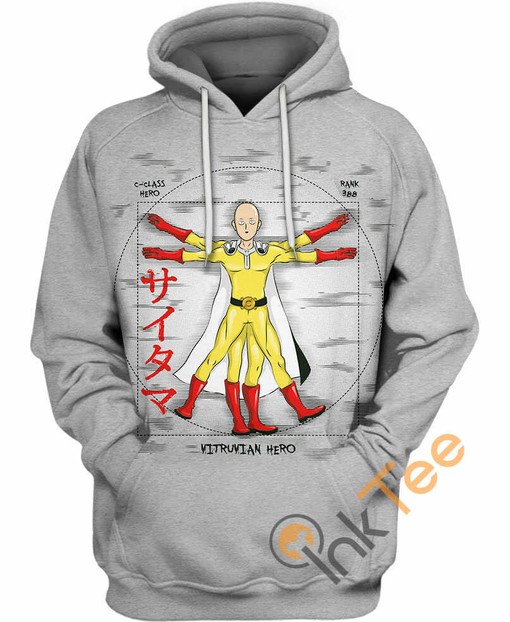 Vitruvian Saitama One Punch Man Custom 3D Printed Hoodie