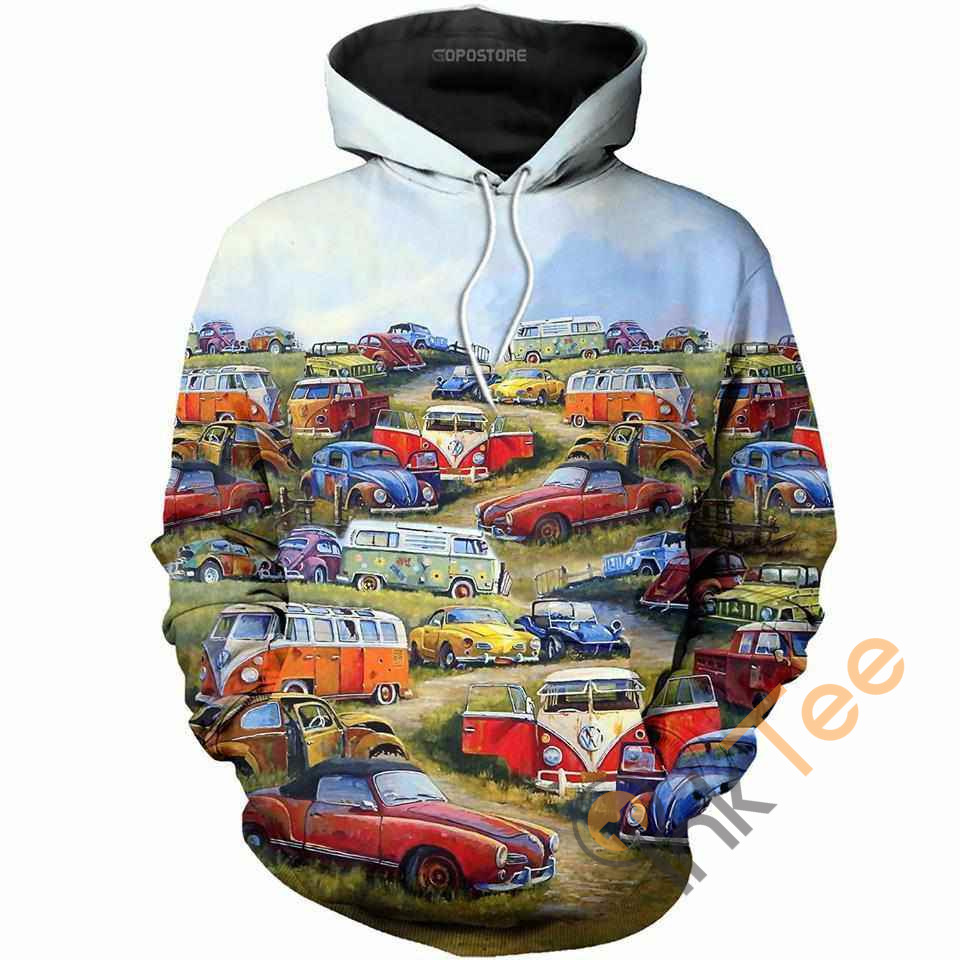 Volkswagen Camping Car Retro Custom All Over Print 3D Hoodie