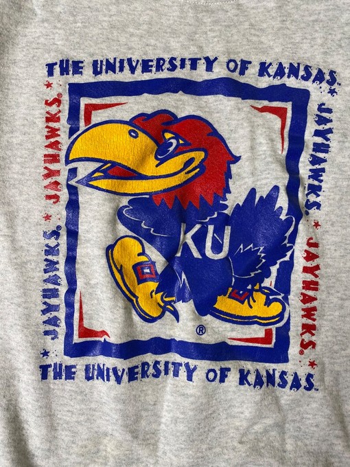 Vtg Ku Jayhawks Kansas University Pullover Sweatshirt, NCAA Shirts for Men - Image 2