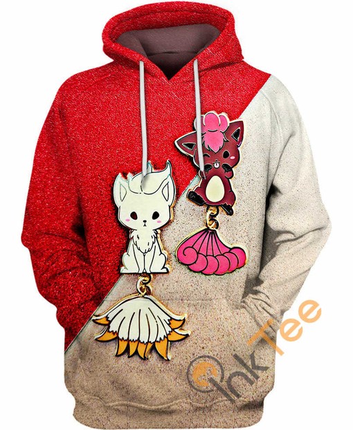 Vulpix and Ninetales Pokemon Hoodie with 3D All Over Print for Fans