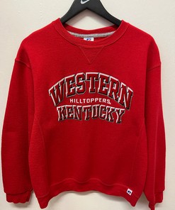 WKU Hilltoppers Varsity Letters Red Russell Athletic Shirt, Vintage NCAA Apparel