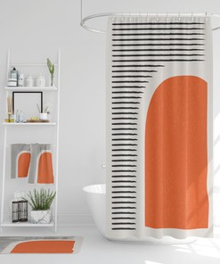 Waffle Weave Shower Curtain with Bohemian Bathroom Accessories, Perfect for Boho Style