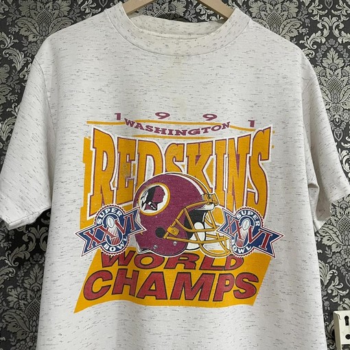 Was Redskins Superbowl World Champs Vintage Style 90s NFL Sweatshirt T-shirt - Ideal Gift for Fans - Image 2