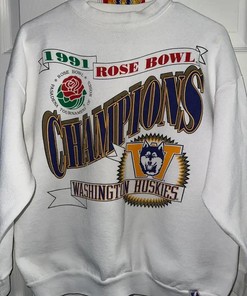Washington Huskies 1991 Rose Bowl Crewneck Sweatshirt - American University Shirt - Sport Shirts Unisex