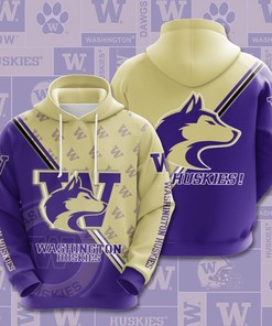 Washington Huskies All Over Print Custom 3D Hoodie