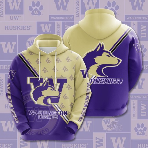 Washington Huskies All Over Print Custom 3D Hoodie