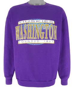Washington Huskies Crew Neck Sweatshirt, 1990s Vintage American Football Shirt - Perfect Gift for Dad