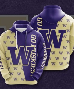 Washington Huskies Customized All Over Print Zip Up Hoodie for Men