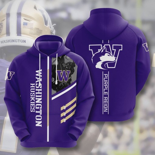 Washington Huskies Sport 3D Printed All Over Custom Hoodie