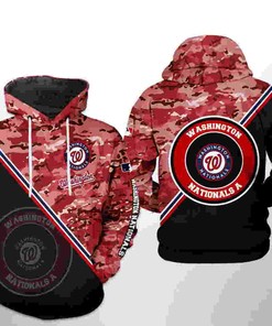 Washington Nationals All Over Print Camo Team 3D Hoodie Zipper - 3D Print Hoodie Full Size