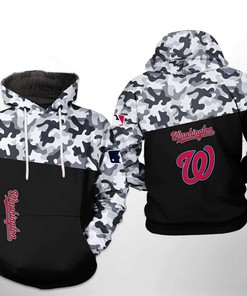 Washington Nationals All Over Print Camo Veteran 3D Hoodie Zipper - All Over Print Hoodies for Women