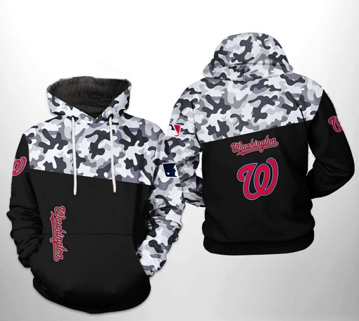 Washington Nationals All Over Print Camo Veteran 3D Hoodie Zipper - All Over Print Hoodies for Women
