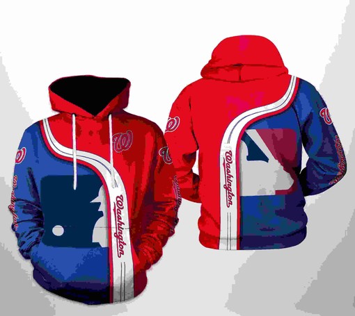 Washington Nationals All Over Print MLB Team 3D Hoodie Zipper - Mens 3D Hoodies