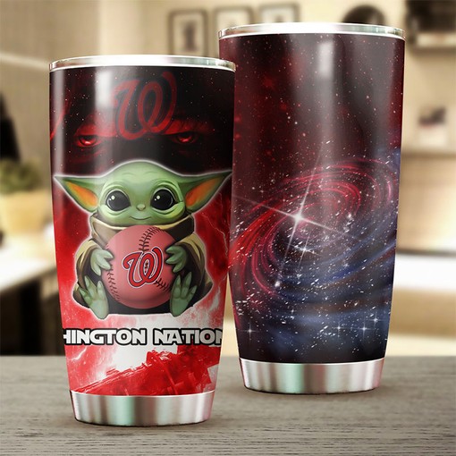 Washington Nationals Baby Yoda Edition MLB Tumbler - Personalized Design - Image 2