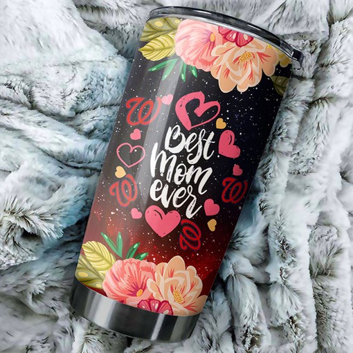 Washington Nationals Cool Flower Design Best Mom Ever MLB Tumbler with a Stylish and MLB Design