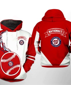 Washington Nationals MLB Classic All Over Print 3D Hoodie - Zip Hoodie Hoodie for Men